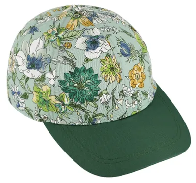 Fiebig Baseball-Cap mit Blumenmuster 100% Baumwolle in grün