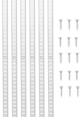Productafbeelding van VEVOR Regalpilaren, 183,9 cm, verpakking van 20 stuks, verstelbare roestvrijstalen beugels voor planken, inzetpilaren met 140 schroeven
