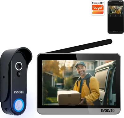 Zdjęcie produktu dla EVOLVEO DoorPhone W7, domowy bezprzewodowy zestaw wideotelefoniczny z WiFi czarny srebrny monitor