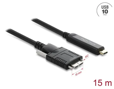 Image de DeLOCK 83681, 15 m, USB-C, Micro-USB B, USB 2.0, 10 Gbit/s, noir
