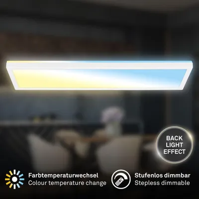 Produktbild von LED Deckenlampe Panel RGBIC, Weiß, 22 Watt, 3000lm, 2700 – 6500K, dimmbar – Briloner