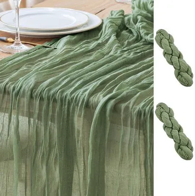 Produktbild von 2 Stück Saliegroße Tischläufer 300 x 90 cm rustikale Kaasdoek für Hochzeit und Party