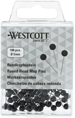 Produktbild von WESTCOTT Markierungsnadeln Größe 5 schwarz 100 Stück