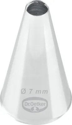 Produktbild von Dr. Oetker Lochtülle 7 mm, Lochtülle aus der Tüllen-Manufaktur, Backzubehör zum Dekorieren (Farbe: silber)