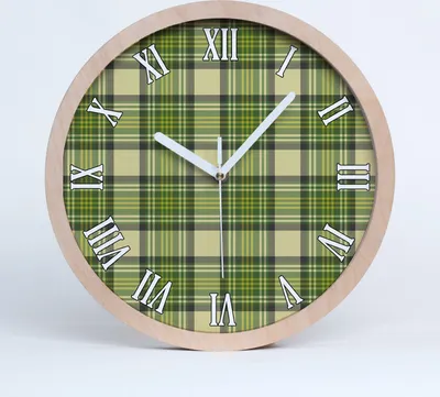 Produktbild von Holzuhr 30fi cm wanduhr - weiße Spitzen - grün Gitter