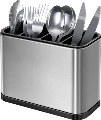 Produktbild von 4-teiliger Besteckständer, Geschirrablage, multifunktionaler Organizer, rutschfeste Abtropfschale aus Edelstahl, rostfrei