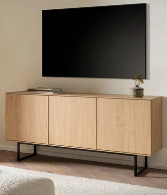 Produktbild von TV-Lowboard "Breda" in Stone Eiche 150 x 70 cm, mit Push-to-Open und Komforthöhe