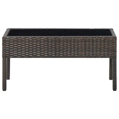 Image de vidaXL Table de jardin marron 75x40x37 cm Poly rotin