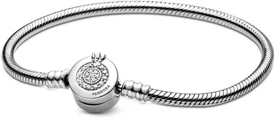 Image de Pandora Moments, Crown O étincelant bracelet à maillons de serpent 599046C01 Bracelet pour dames, circonférence du bracelet:16cm