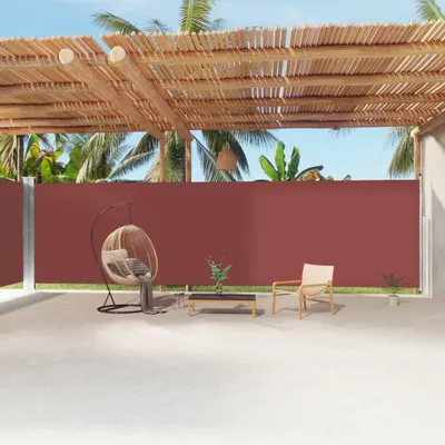 Image de vidaXL Marquise latérale extensible brun 220x1200 cm