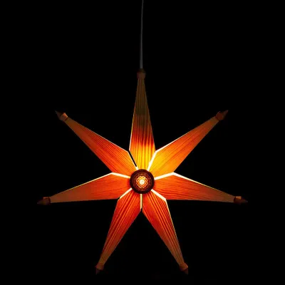 Imagen del producto de Decoración navideña para ventana, diseño de estrella, estilo natural (40 cm), de Dregeno Seiffen