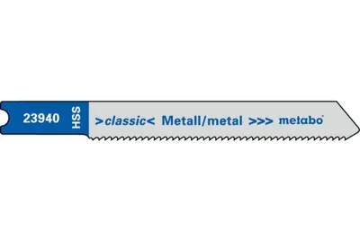 Produktbild von METABO 5 U-Stichsägeblätter, Metall, Serie "classic", 52/ 2,0 mm, HSS, Universalschaft (623940000)