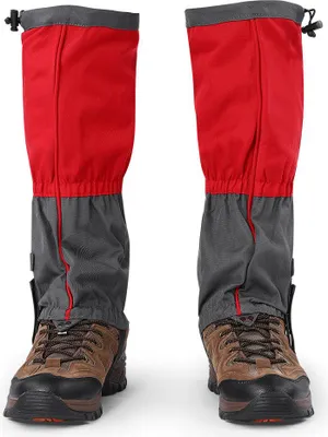 Image de 1 paire de bottes de chaussures de randonnée imperméables pour l'escalade en plein air pour adultes rouges
