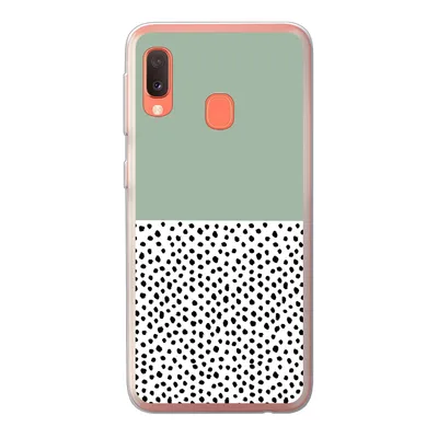 Produktbild von MuchoWow® Handyhülle Schutzhülle Hülle für Samsung Galaxy A20e Polka dots - Grün - Schwarz Silikon Softcase Handy Hülle - Abdeckung