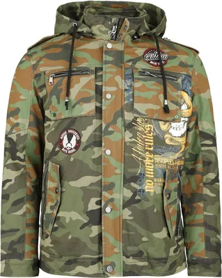 Produktbild von Rock Rebel by EMP Herren camouflage Übergangsjacke mit Print und Patches L