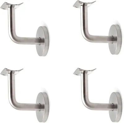 Imagen del producto de Soportes para barandilla de acero inoxidable, juego de 4 unidades, para escaleras y baños, montaje en pared