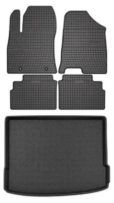 Imagen del producto de Alfombrillas de goma + bandeja de maletero para Hyundai Kona II desde 2022 – juego de 5 piezas, , a medida – Wielganizator SolidPRO
