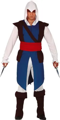 Immagine prodotto di Costume Avventuriero Storico Assassino Guerriero Medievale con Cappuccio Eroi Indumento Elegante Armatura Carnevale Abbigliamento Mistico, Taglia: 48 - 50 (M)