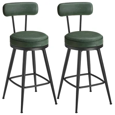 Produktbild von VASAGLE EKHO Kollektion - 360° drehbarer Barhocker, 2er Set, Hocker mit Rückenlehne für Kücheninse