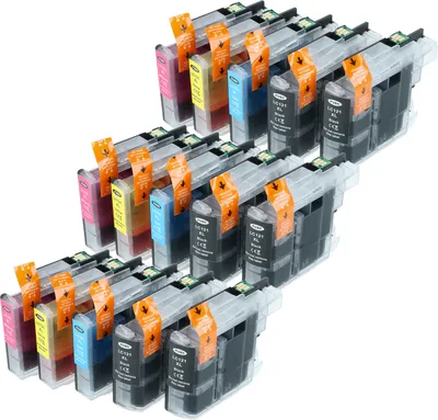 Produktbild von vhbw 15x Tintenpatronen Ersatz für Brother LC121BK, LC121C, LC121, LC121M, LC121Y für Drucker + Chip (Kompatibel)