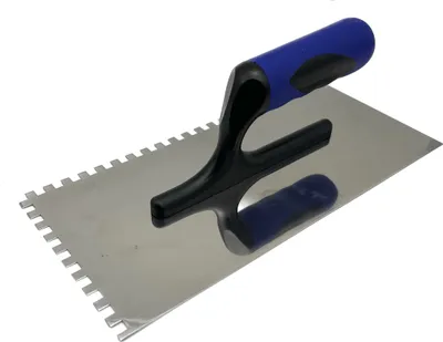 Produktbild von R-Zahnkelle 6mm mit Softgriff rostfrei 280x130mm Zahnspachtel Glättekelle