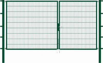 Produktbild von Alberts Doppeltor Flexo mit Zubehör, zum Einbetonieren, grün, Breite 350 cm, Höhe 180 cm