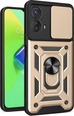 Produktbild von Hülle für Motorola Moto G73 mit Ring Ständer Halter Dia Kameraschutz TPU PC Hybrid Handyhülle Gold