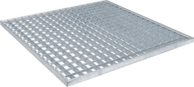 Image de vidaXL Grille argent 60 x 60 x 2 cm Acier galvanisé à chaud