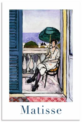 Produktbild von ARTland Wandbild Alu für Innen & Outdoor Frau auf einem Balkon. 1919-20 Größe: 60x90 cm