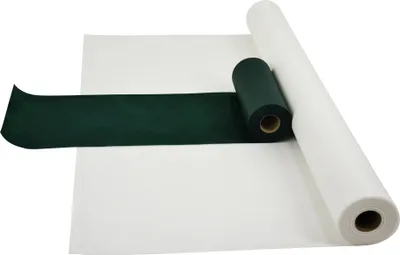 Produktbild von Sensalux Kombi-Set 1 Tischdeckenrolle 1,5m x 25m weiß + Tischläufer 30cm grün