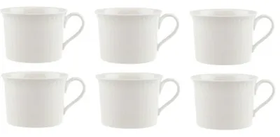 Produktbild von Villeroy & Boch CELLINI Frühstücksobertasse Becher 350ml 6er Set weiß Porzellan