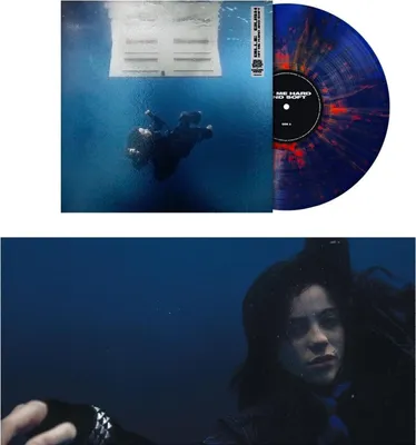 A vinyl record and its cover, with a promotional image below.