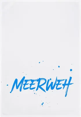 Produktbild von Geschirrtuch weiß, „ Meerweh “ blau von 17;30 Hamburg Meer