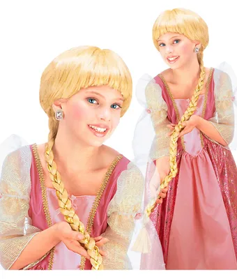 Zdjęcie produktu dla Blond peruka dziecięca Roszpunka na karnawał