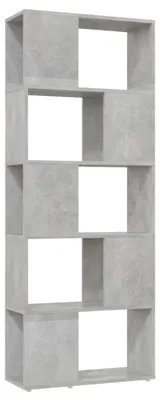 Image de vidaXL Bibliothèque Séparation de pièce gris béton 60x24x155 cm