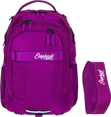 Produktbild von Schulrucksack Set 2 Teile Elephant Hero Signature Rucksack Schultasche Mädchen Mäppchen Box 12993 Wild Berry Lila r mb