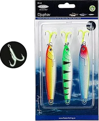 Produktbild von Pilker Pirk 30g fluoreszierend mit selbstleuchtenden Haken, 3 Stück