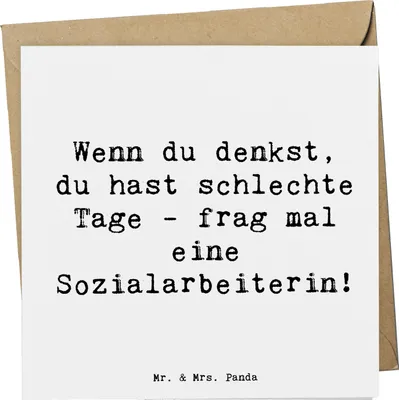Produktbild von Mr. & Mrs. Panda Grußkarte Spruch Sozialarbeiterin Stärketage - Weiß - Geschenk, Berufspassion, Klappkarte, Beruf, faltkarte, Alltag, doppelkarte, Unterstützung