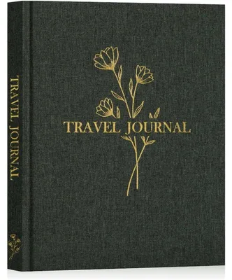 Produktbild von Reisetagebuch Notizbuch 110 Seiten Leinen Grün zum Ausfüllen mit Aufforderungen Fotobuch Reisejournal