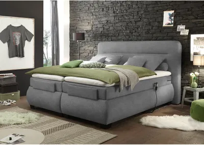 Produktbild von Boxspringbett 180x200 cm elektrisch verstellbar EDIRNE-09 in Uran 03 dark grey