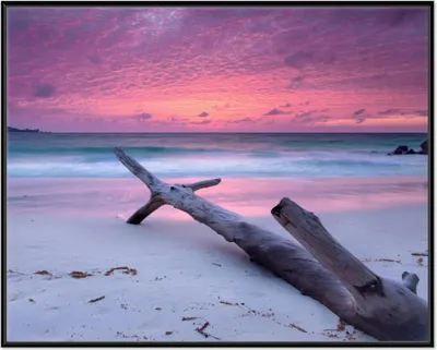 Produktbild von Wallario Wandbild Abendhimmel bei Sonnenuntergang, Größe: 40,30 x 50,30 cm, Poster mit schwarzem Aluminiumrahmen