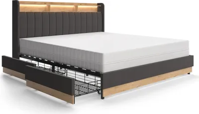 Obrázok produktu pre Čalúnená posteľ Vitalispa Nura antracitová 180x200 cm so 4 zásuvkami, Model 51721