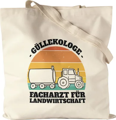 Produktbild von Güllekologe Facharzt für Landwirtschaft Jutebeutel Stoffbeutel Canvas Lustig Sarkasmus Landarbeit Trecker Dünger Gülle