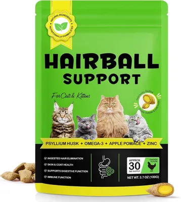 Immagine prodotto di Anti hairball per gatti – supporto delicato contro i boli di pelo | cura due in uno per pelo e pelle | aiuta a contrastare la formazione di boli