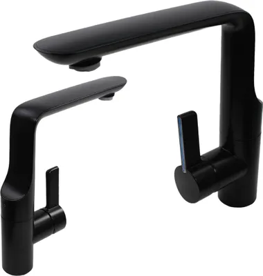 Produktbild von Wasserhahn Einhebelmischer Modena Wohnmobil Wohnwagen Caravan Camping Boot + Schalter schwarz matt