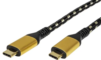 Obrázek produktu pro ROLINE 11.02.9039, 2 m, USB C, USB C, USB4 Gen 3x2, 40 Gbit/s, Černá, Zlato