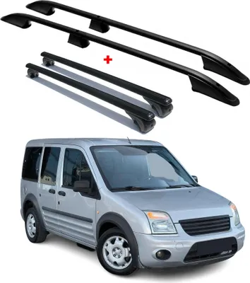 Obrázok produktu pre Sada strešných nosičov pre Ford Connect 2002–2013, čierna hliníková, L1, krátky rázvor, 4x