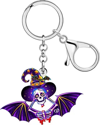 Obrázek produktu pro Klíčenka netopýr, akryl, 7 cm, doplněk na Halloween