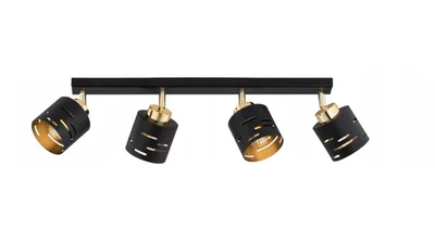 Produktbild von FKL DESIGN Home Deco Deckenlampe Deckenleuchte 4-flammig E27 Metall Lampenshirm Lampe aus Serie (Schwarz, N910-BG4)