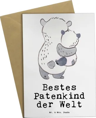 Produktbild von Mr. & Mrs. Panda Grußkarte Panda Bestes Patenkind der Welt - Weiß - Geschenk, osterkarte, Patenonkel, hochzeitskarten, Taufe, babykarte, Nichte, Taufgeschenk, Patentante